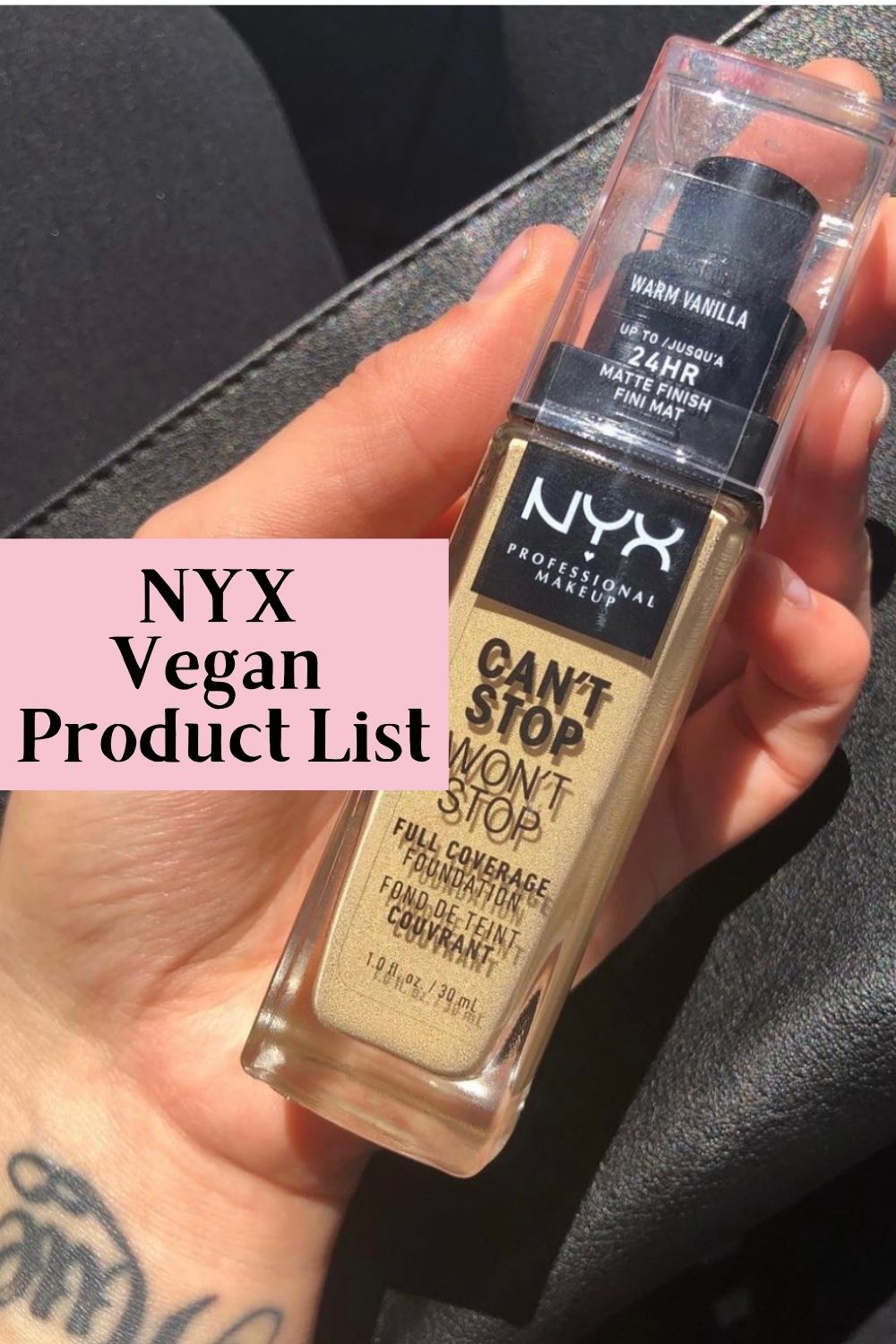 NYX Product List (Cruelty-Free) -