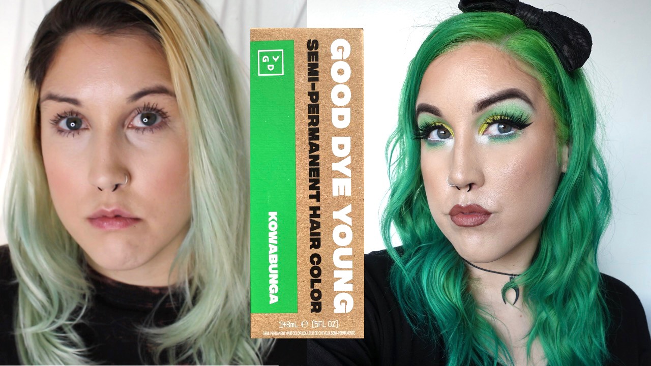 10. "Good Dye Young Semi-Permanent Hair Color in Kowabunga Green with Blue Accents" - wide 5